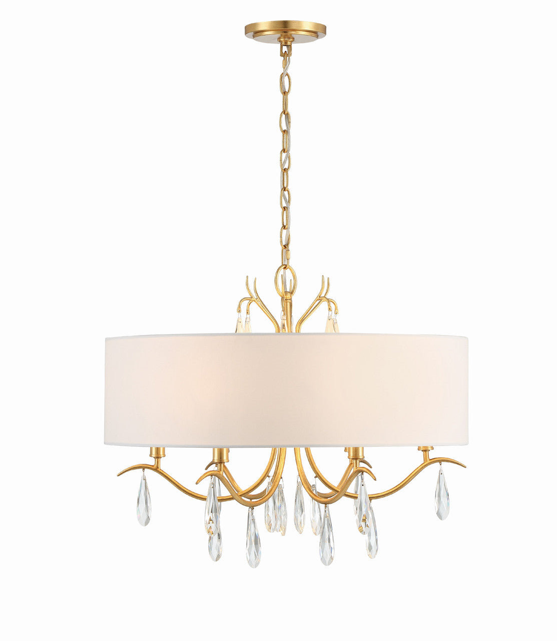 Crystorama Rollins 6 Light Antique Gold Chandelier ROL-18806-GA