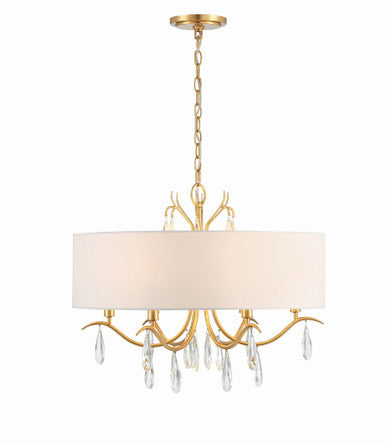 Crystorama Rollins 6 Light Antique Gold Chandelier ROL-18806-GA