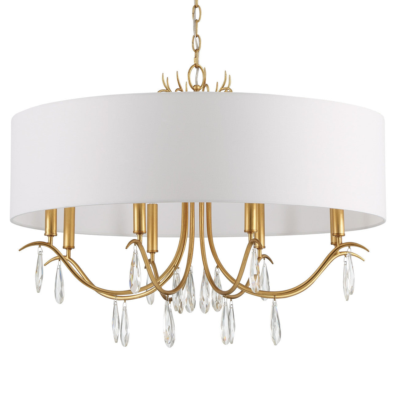 Crystorama Rollins 8 Light Antique Gold Chandelier ROL-18808-GA