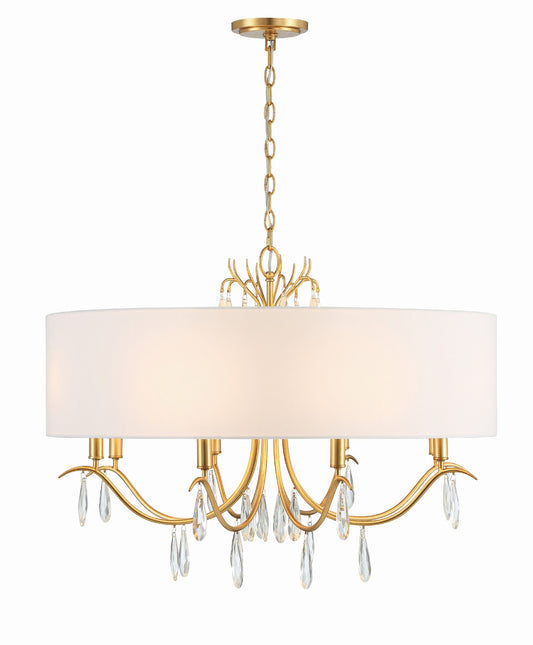 Crystorama Rollins 8 Light Antique Gold Chandelier ROL-18808-GA