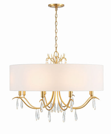 Crystorama Rollins 8 Light Antique Gold Chandelier ROL-18808-GA