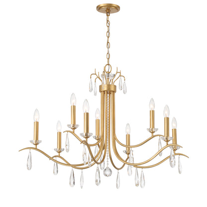 Crystorama Rollins 9 Light Antique Gold Chandelier ROL-18819-GA