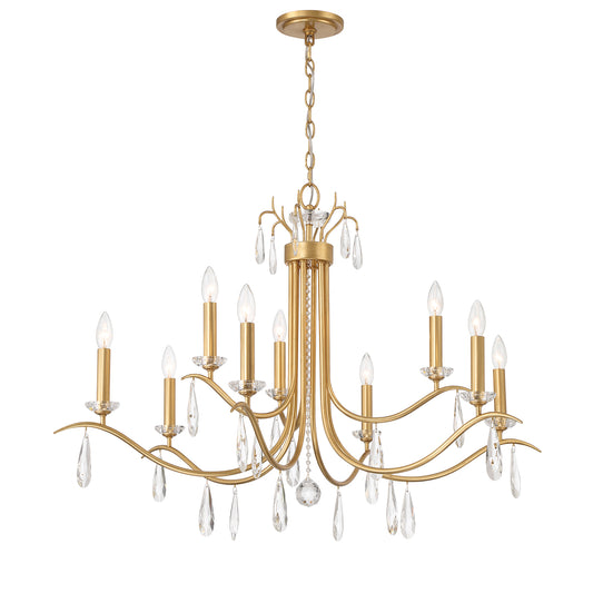 Crystorama Rollins 9 Light Antique Gold Chandelier ROL-18819-GA