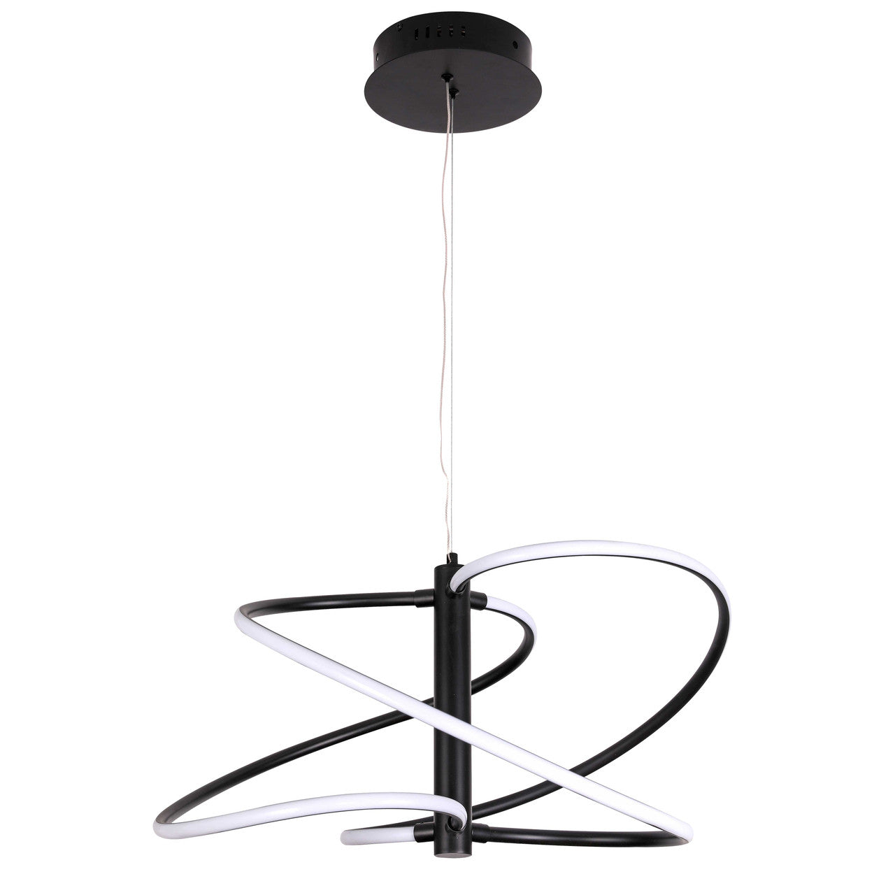 Dainolite 36W Pendant Matte Black with White Silicone Diffuser ROM-2433LEDP-MB