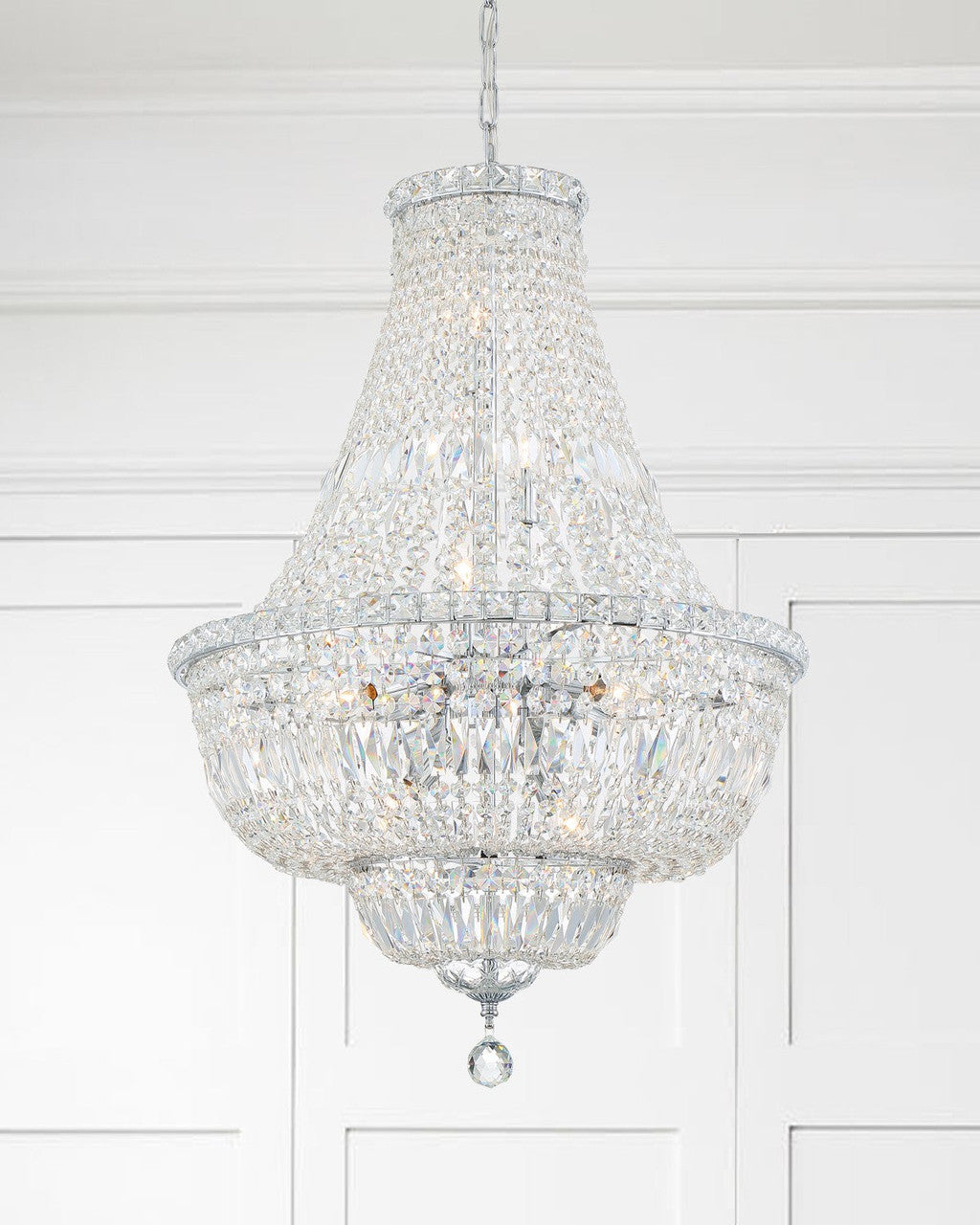 Crystorama Roslyn 9 Light Polished Chrome Chandelier ROS-A1009-CH-CL-MWP