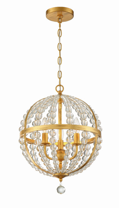 Crystorama Roxy 3 Light Antique Gold Chandelier ROX-A9003-GA