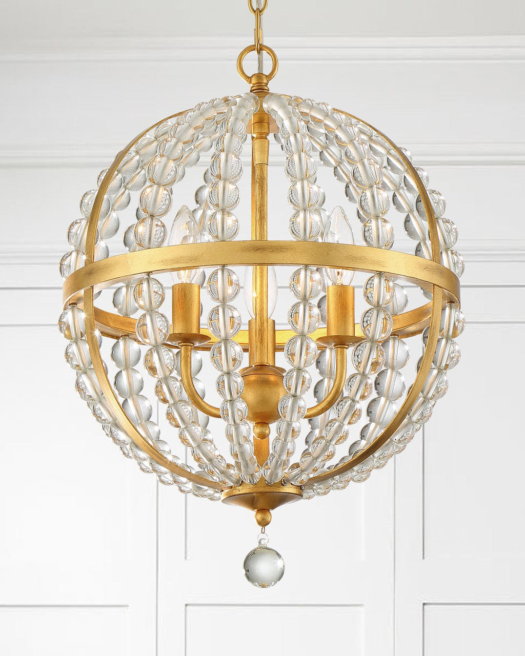 Crystorama Roxy 3 Light Antique Gold Chandelier ROX-A9003-GA