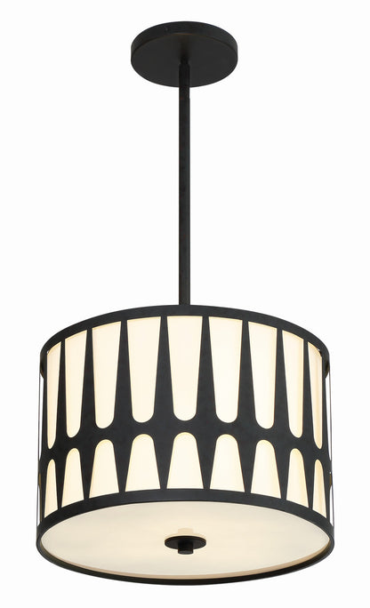 Crystorama Royston 3 Light Black Pendant ROY-803-BK