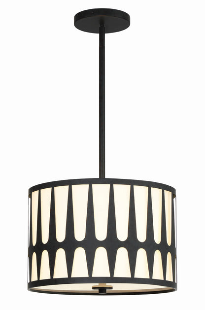 Crystorama Royston 3 Light Black Pendant ROY-803-BK