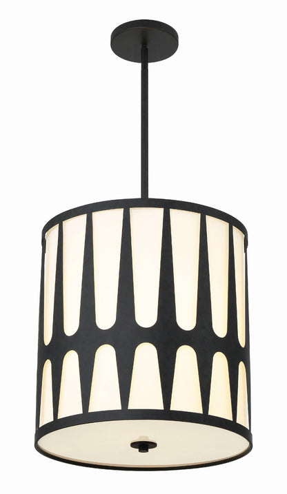 Crystorama Royston 4 Light Black Pendant ROY-805-BK