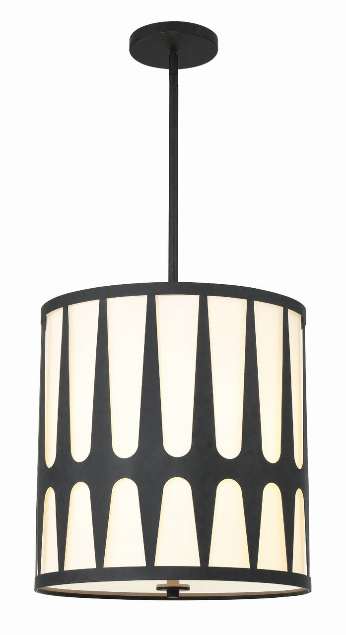 Crystorama Royston 4 Light Black Pendant ROY-805-BK