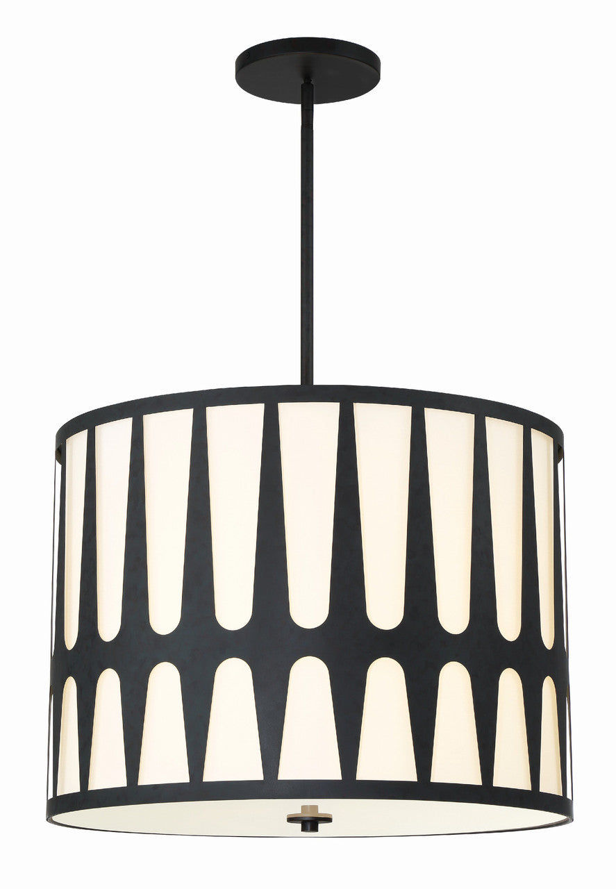 Crystorama Royston 5 Light Black Pendant ROY-809-BK