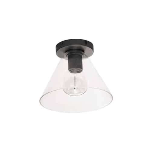 Dainolite 1 Light Matte Black Flush Mount w/ Clear Glass  RSW-91FH-MB-CLR