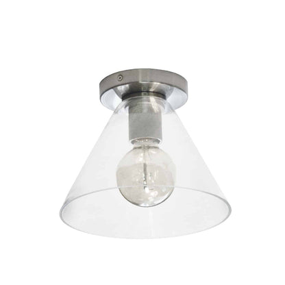 Dainolite 1 Light Incandescent Flush Mount, Satin Chrome with Clear Glass RSW-91FH-SC-CLR