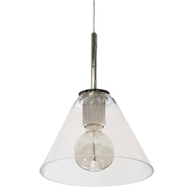 Dainolite 1 Light Incandescent Pendant, Polished Chrome with Clear Glass RSW-91P-PC-CLR