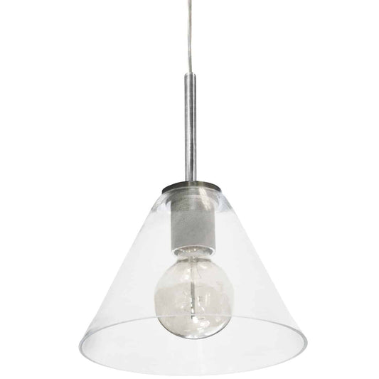 Dainolite 1 Light Incandescent Pendant, Satin Chrome with Clear Glass RSW-91P-SC-CLR