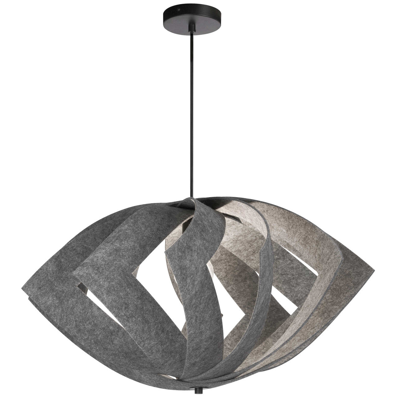 Dainolite 1 Light Incandescent Pendant Matte Black with Grey Shade RTM-301P-MB-500