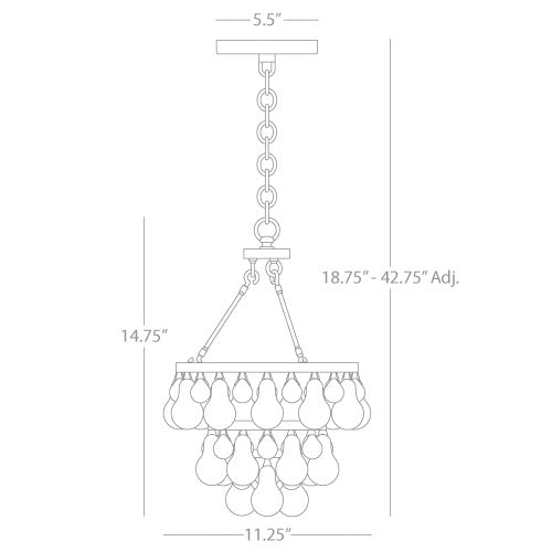 Robert Abbey  Bling Pendant in Polished Nickel Finish S1006