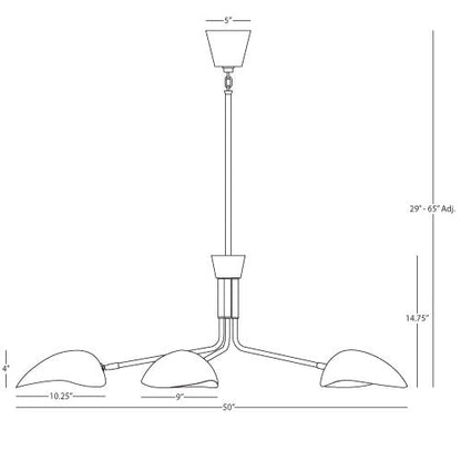 Robert Abbey  Rico Espinet Rico Espinet Racer Chandelier in Polished Nickel Finish S1522