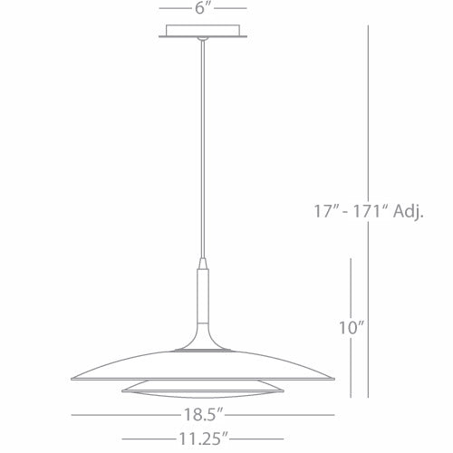 Robert Abbey  Axiom Pendant in Polished Nickel Finish S3390