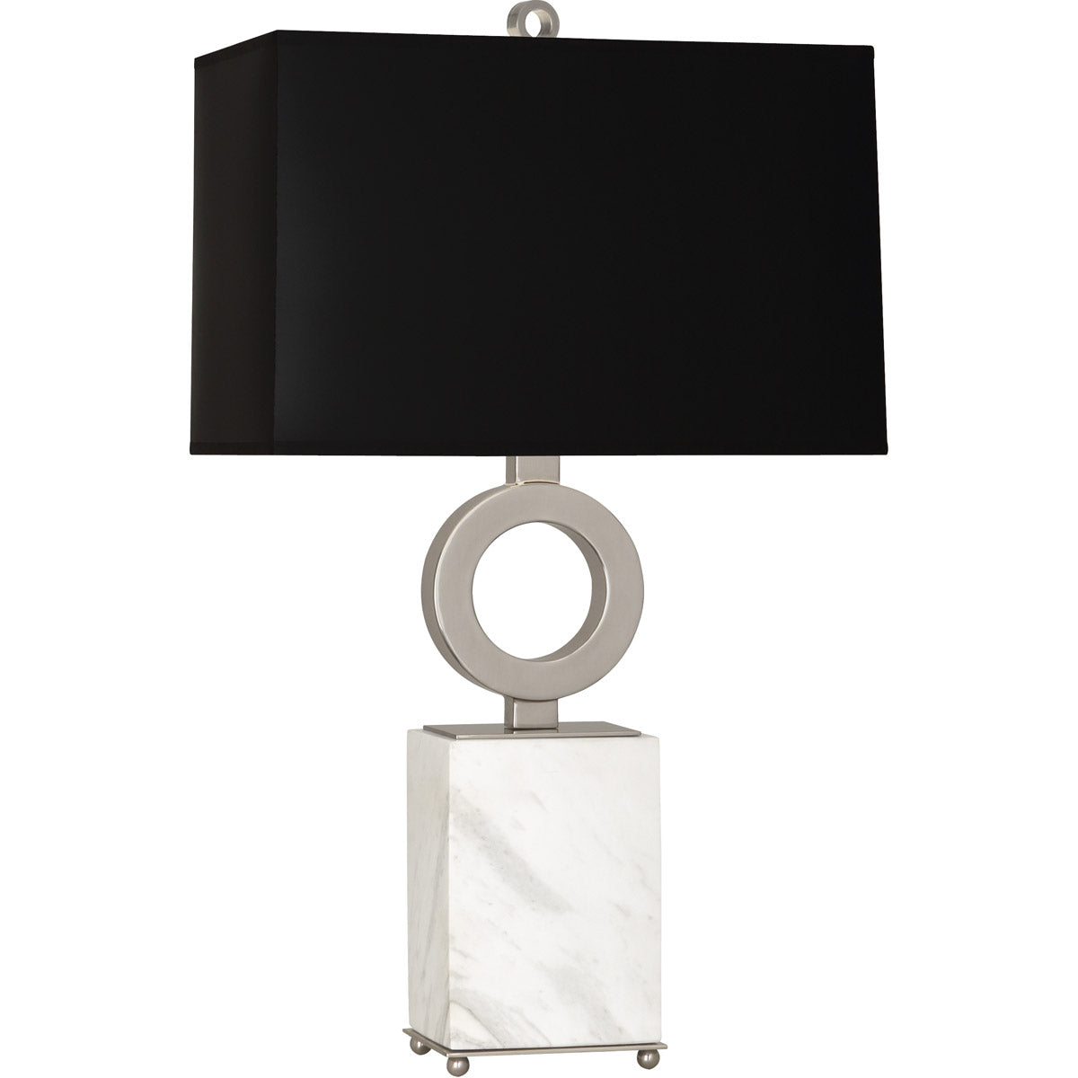 Robert Abbey  Oculus Table Lamp in Antique Silver Finish with White Marble Base S405B