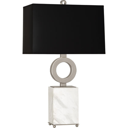 Robert Abbey  Oculus Table Lamp in Antique Silver Finish with White Marble Base S405B