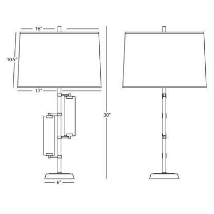 Robert Abbey  Alston Table Lamp in Polished Nickel Finish with Marble Accents S455