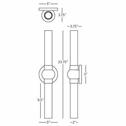 Robert Abbey  Daphne Wall Sconce in Polished Nickel Finish S6900