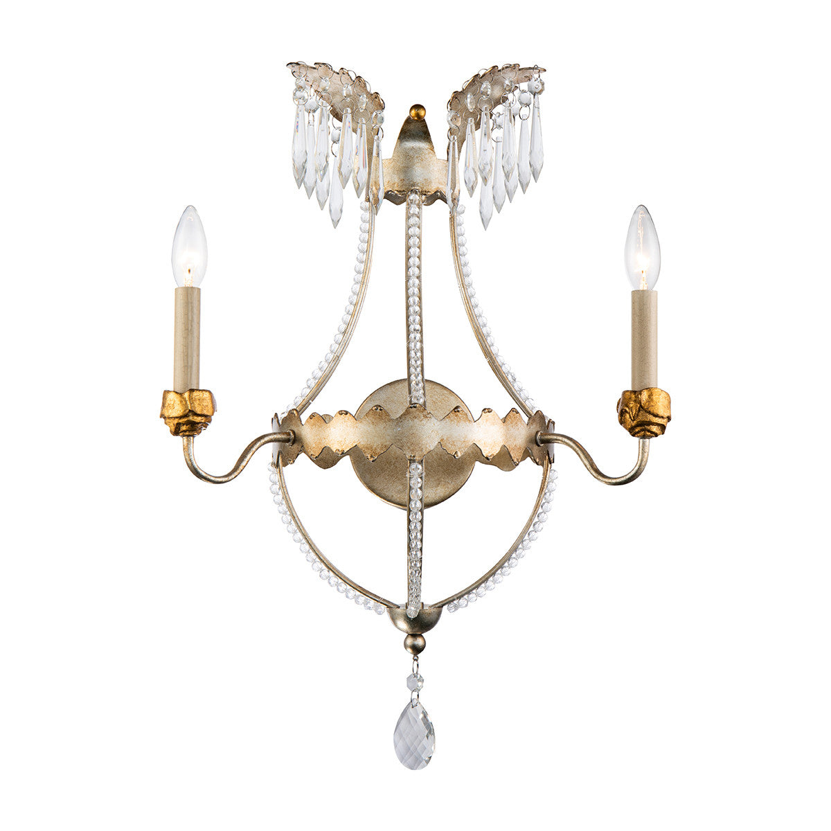 Lucas McKearn Silver and Gold 2 Light Empire Wall Sconce