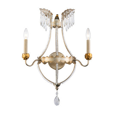 Lucas McKearn Silver and Gold 2 Light Empire Wall Sconce