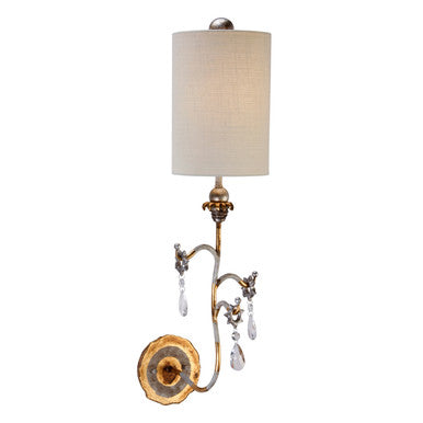 Lucas McKearn Tivoli Gold Sconce with Crystals and Whimsical Design