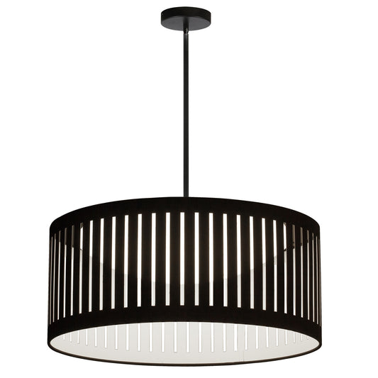 Dainolite 22W Slit Drum Pendant, Matte Black with Black Shade SDLED-20P-MB-BK