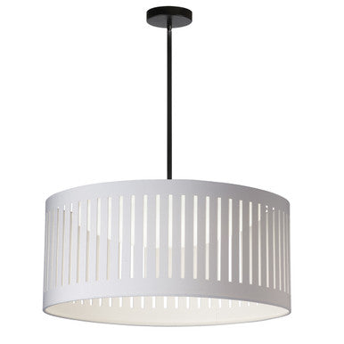 Dainolite 22W Slit Drum Pendant, Matte Black with White Shade SDLED-20P-MB-WH