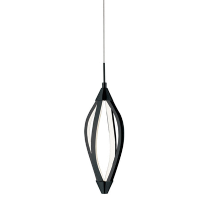 Dainolite 15W Pendant, Matte Black with White Acrylic Diffuser SEL-6P-MB