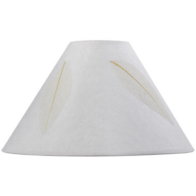 CAL Lighting Hardback Round Paper Shade W/Leaf off white SH-1025