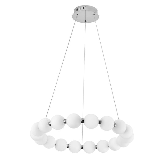 Dainolite 24W Polished Chrome Chandelier w/ White Acrylic SHE-2432LEDC-PC