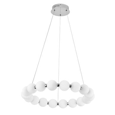 Dainolite 24W Polished Chrome Chandelier w/ White Acrylic SHE-2432LEDC-PC