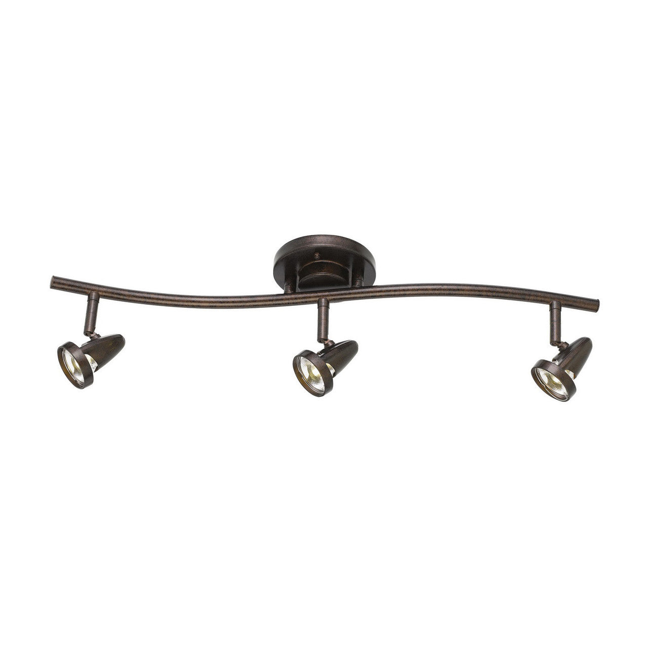 CAL Lighting Dimmable 6W X 3 intergrated LED Serpentine Rail Fixture. 1660 Lumen, 3300K. Fixture Come Witha A Pair Of 4" And "8" Extension Poles Rust SL-808-3-RU