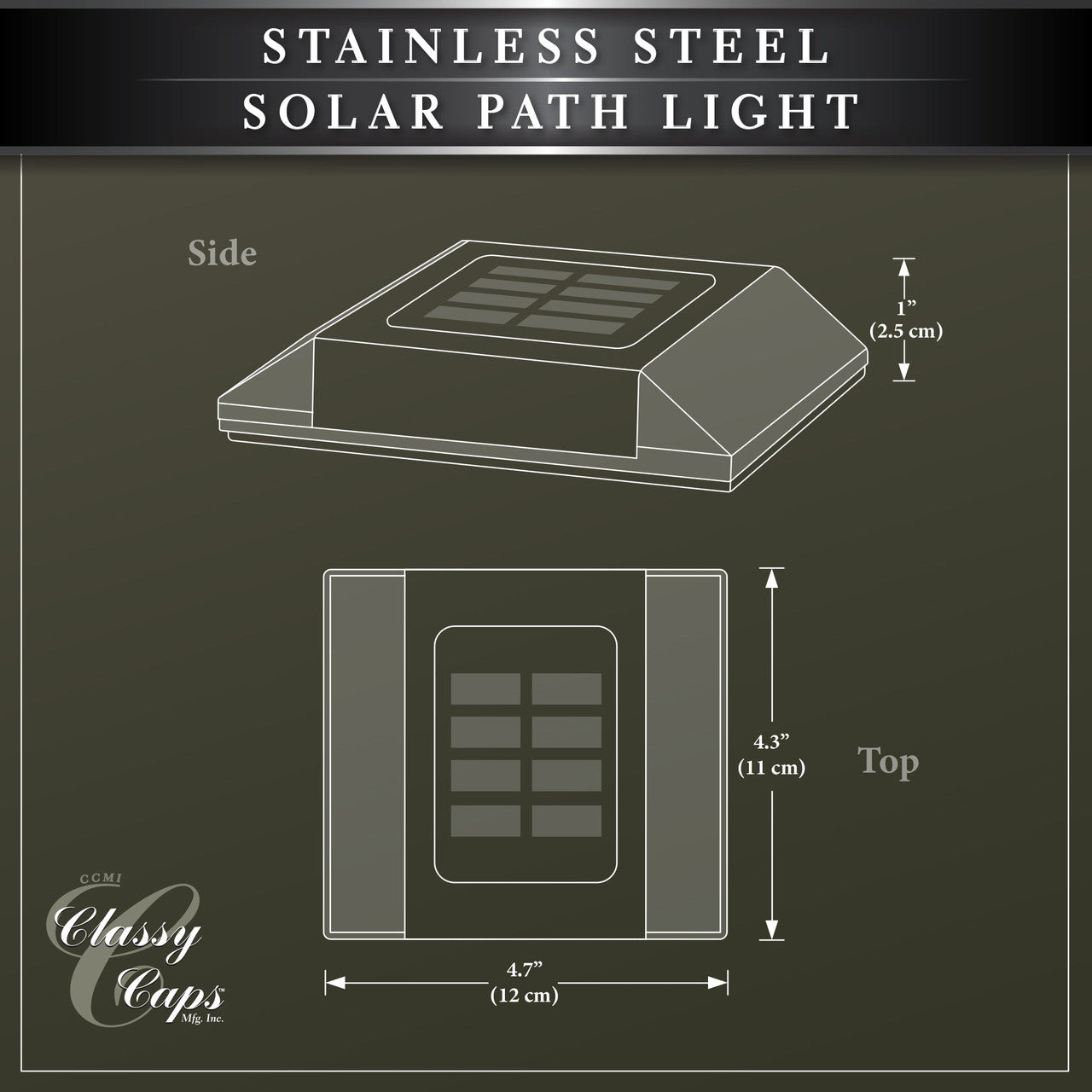 Classy Caps Stainless Steel Solar Path Light SL499