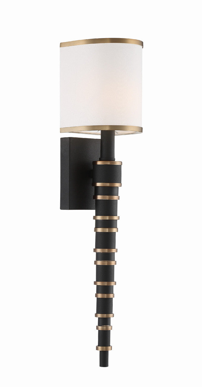 Crystorama Sloane 1 Light Vibrant Gold + Black Forged Wall Mount SLO-A3601-VG-BF