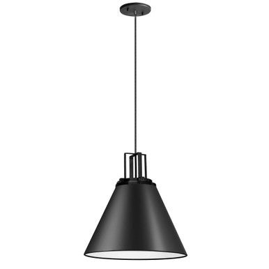 Dainolite 1 Light Incandescent Pendant, Matte Black SNS-141P-MB