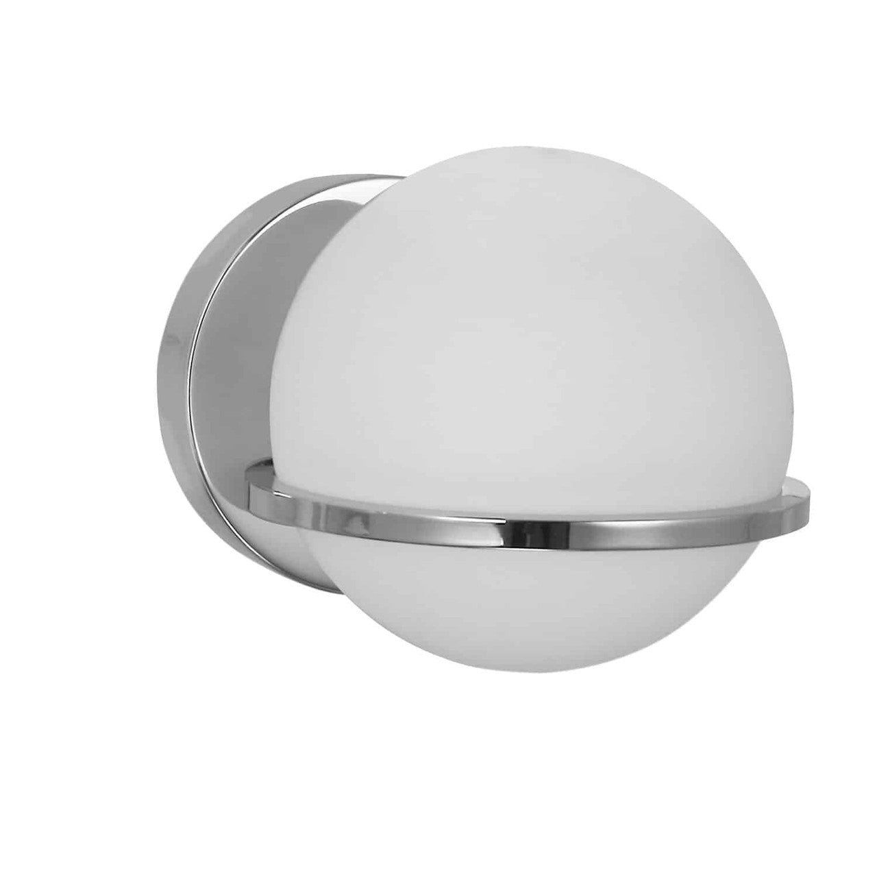 Dainolite 1 Light Halogen Wall Sconce, Polished Chrome with White Glass SOF-61W-PC