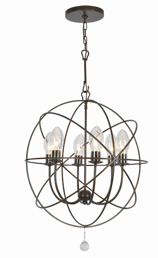 Crystorama Solaris 6 Light English Bronze Sphere Outdoor Chandelier SOL-9326-EB