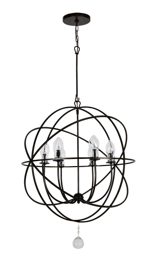 Crystorama Solaris 6 Light English Bronze Sphere Outdoor Chandelier SOL-9328-EB