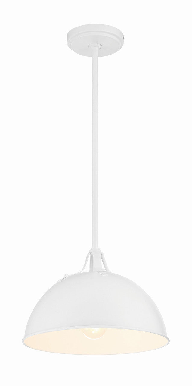 Crystorama Soto 1 Light White Pendant SOT-18013-WH