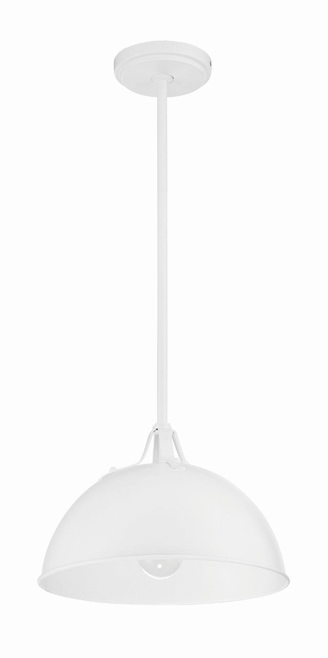 Crystorama Soto 1 Light White Pendant SOT-18013-WH