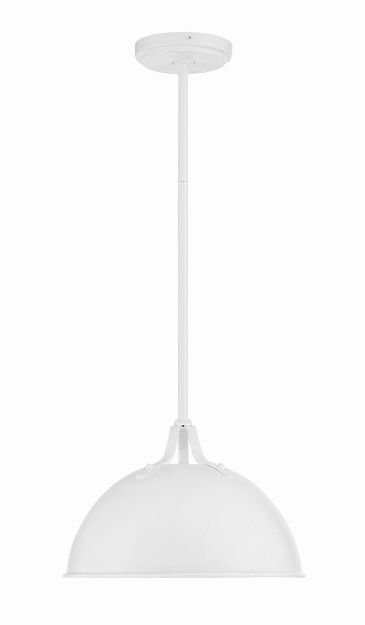 Crystorama Soto 1 Light White Pendant SOT-18013-WH