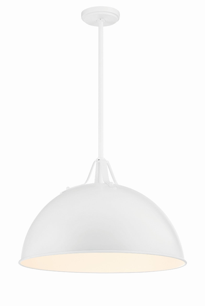 Crystorama Soto 1 Light White Pendant SOT-18015-WH