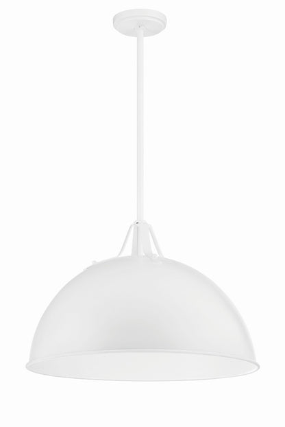 Crystorama Soto 1 Light White Pendant SOT-18015-WH