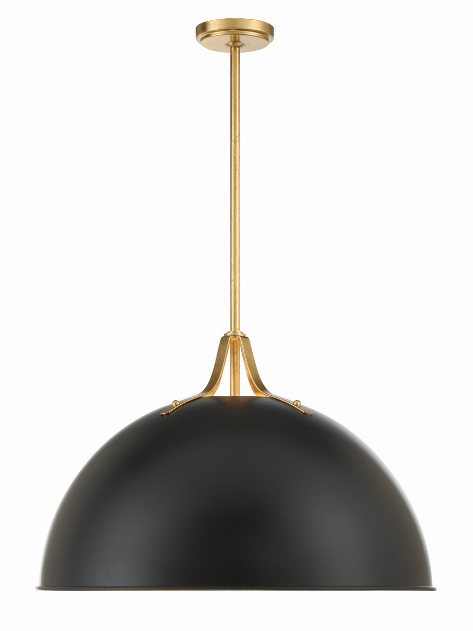 Crystorama Soto 3 Light Matte Black + Antique Gold Pendant SOT-18017-MK-GA